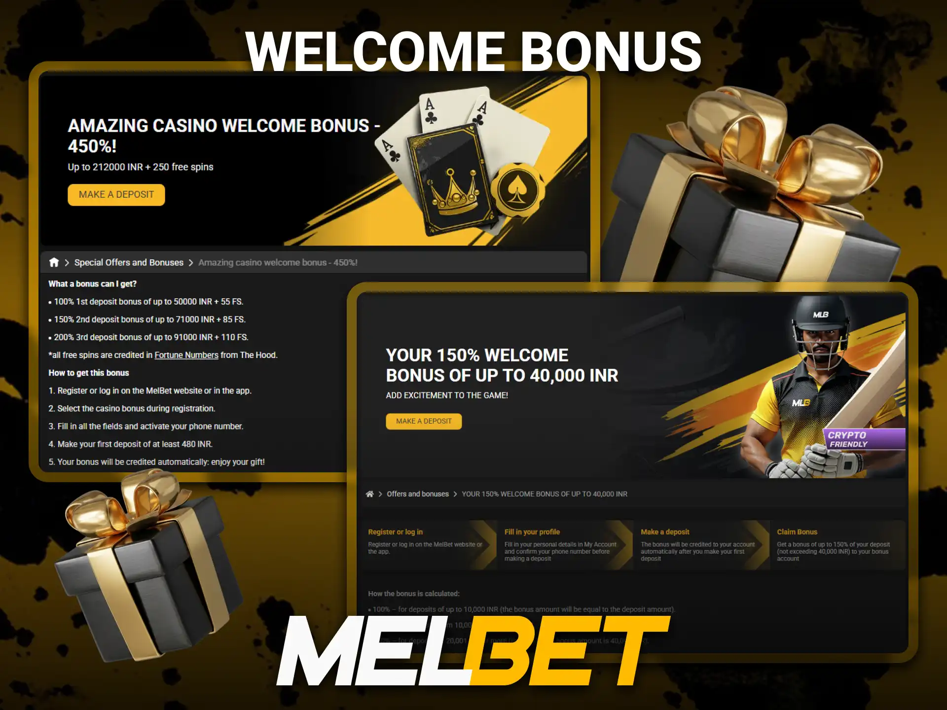 Claim the Melbet welcome bonus designed for new users from India.